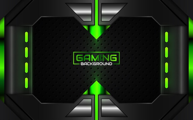 Abstract futuristic black and green gaming background