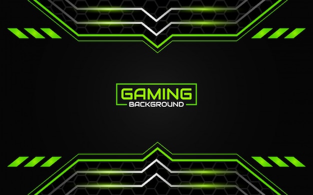 Abstract futuristic black and green gaming background