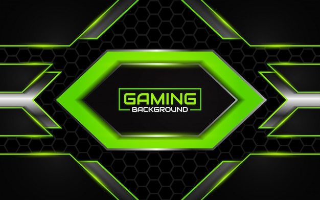 Abstract futuristic black and green gaming background