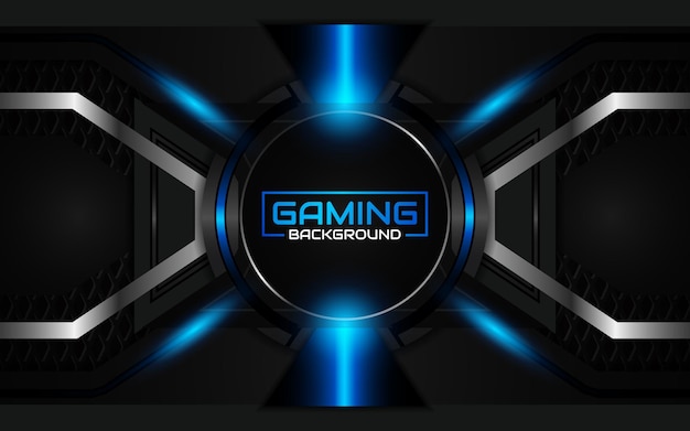 Premium Vector | Abstract futuristic black and light blue gaming background