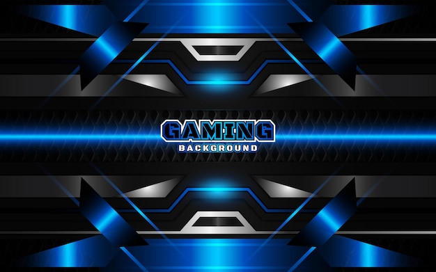 Premium Vector | Abstract futuristic black and light blue gaming background