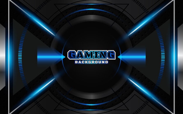 Abstract futuristic black and light blue gaming background