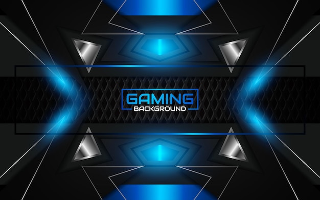 Premium Vector | Abstract futuristic black and light blue gaming background