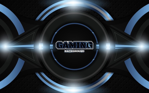 Abstract futuristic black and light blue gaming background