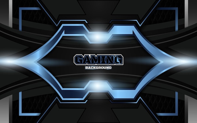 Vector abstract futuristic black and light blue gaming background