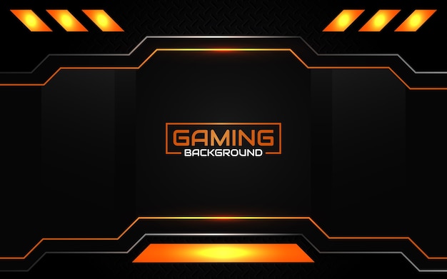 Abstract futuristic black and orange gaming background