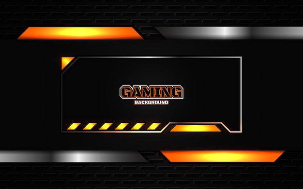 Abstract futuristic black and orange gaming background