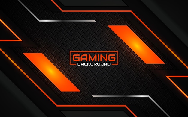 Premium Vector | Abstract futuristic black and orange gaming background
