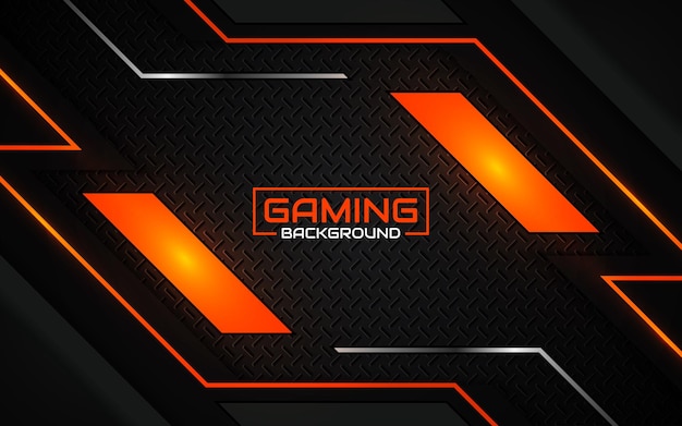 Abstract futuristic black and orange gaming background