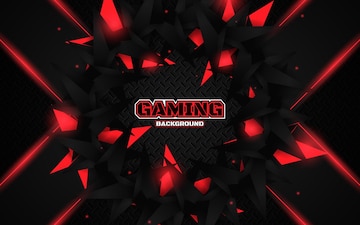 Premium Vector | Abstract futuristic black and red gaming background