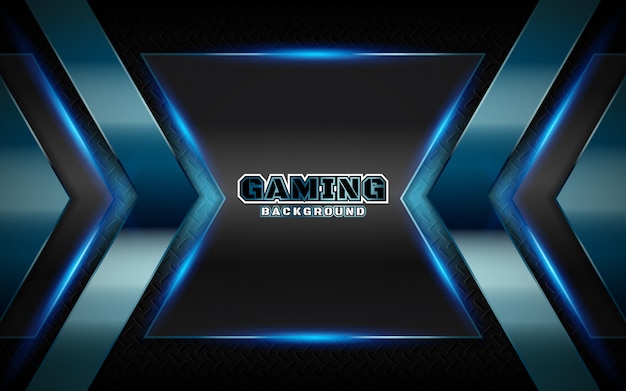 Abstract futuristic black and silver blue gaming background