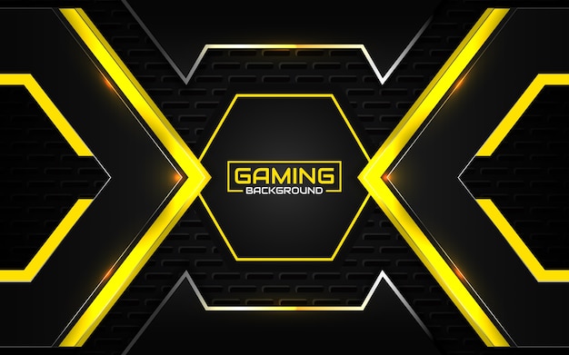 Abstract futuristic black and yellow gaming background