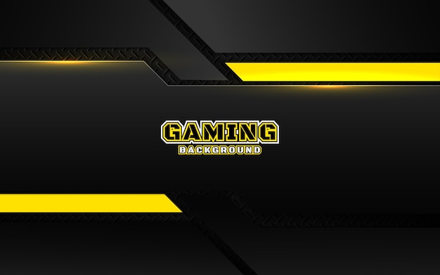 Abstract futuristic black and yellow gaming background