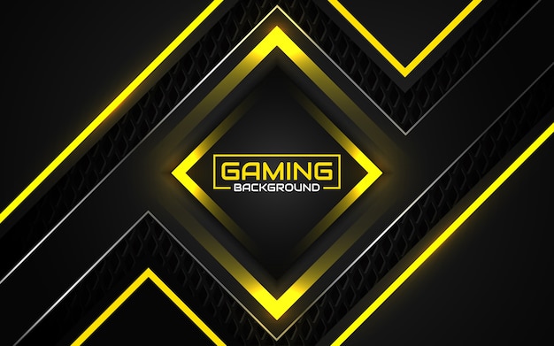 Abstract futuristic black and yellow gaming background