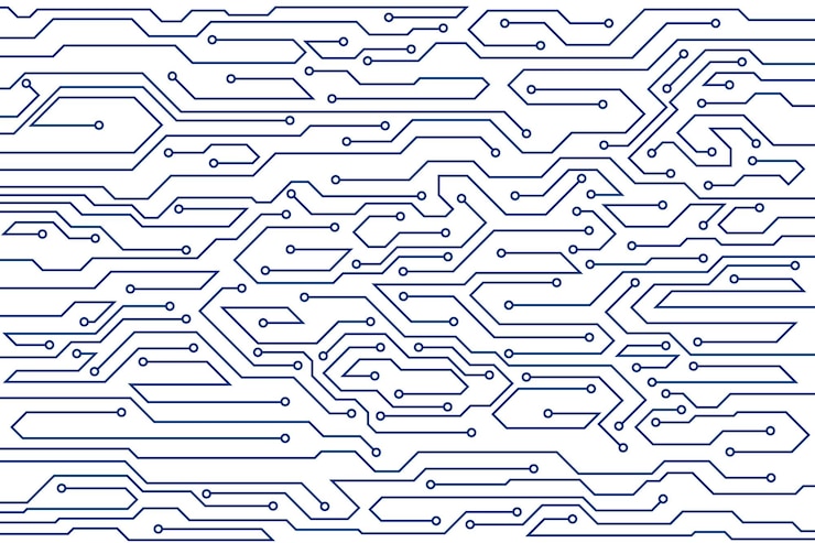 Vector abstract futuristic circuit board background high computer technology blue color background