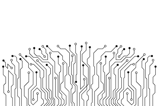 Vettore sfondio di scheda di circuito futuristico astratto alta tecnologia informatica sfondo di colore blu