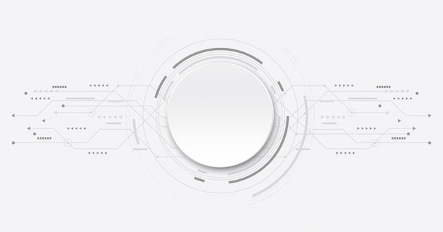 白background.circle技術の抽象的な未来的な回路基板。