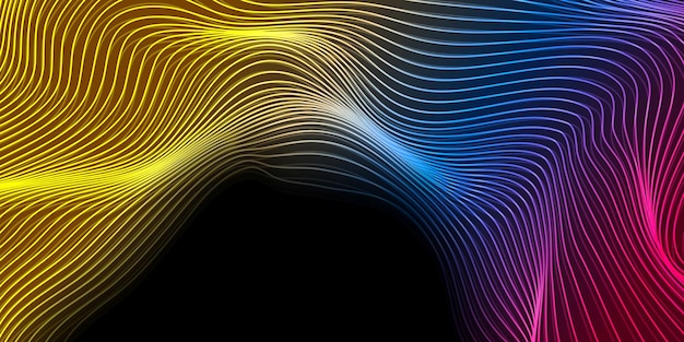 Abstract futuristic colorful 3d wavy lines background