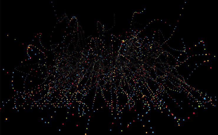 Vector abstract futuristic colorful dots vector background
