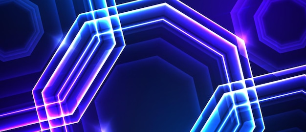abstract futuristic cyberpunk neon light structure
