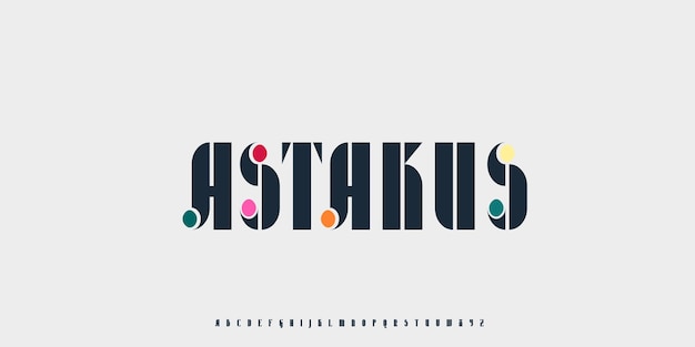 Abstract futuristic digital technology modern alphabet fonts