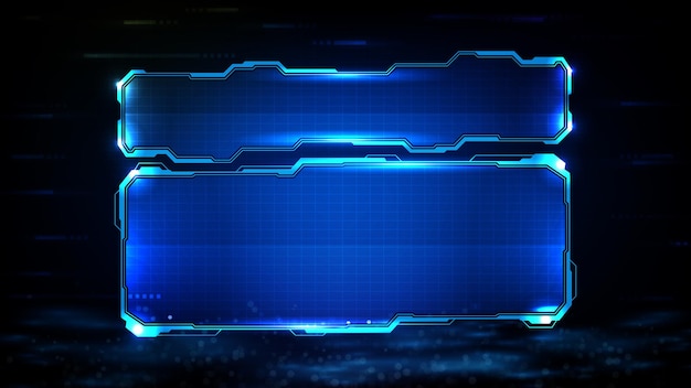 青い光る技術の抽象的な未来的なフレームSFフレームイラスト