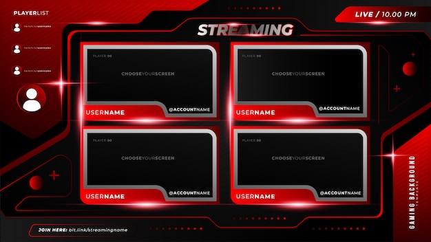 Abstract futuristic gaming background for multiple twitch live streaming