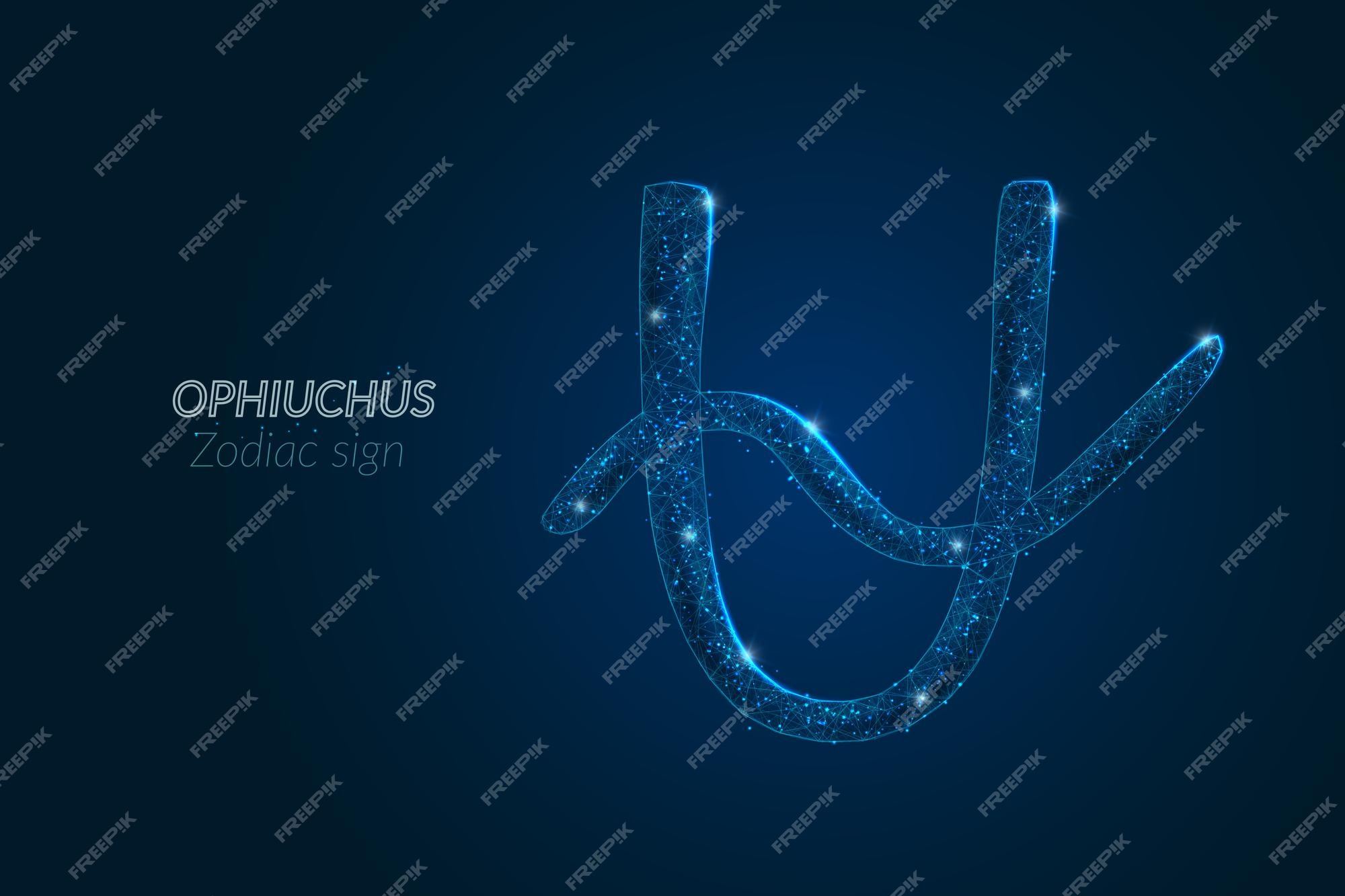 Premium Vector | Abstract futuristic image of ophiuchus zodiac sign astrological horoscope characteristic polygonal vector illustration looks like stars in the blask night sky in spase digital low poly design Premium Vector | Abstract futuristic image of ophiuchus zodiac sign astrological horoscope characteristic polygonal vector illustration looks like stars in the blask night sky in spase digital low poly design