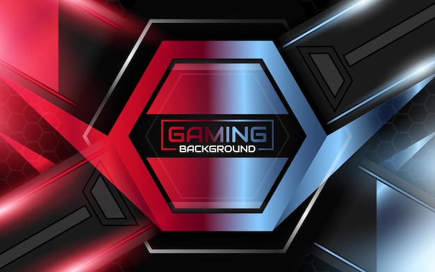 Abstract futuristic light red and blue gaming background