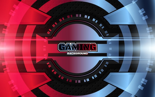 Abstract futuristic light red and blue gaming background