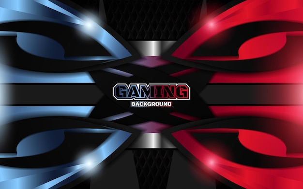 Abstract futuristic light red and blue gaming background