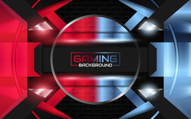 Vector abstract futuristic light red and blue gaming background