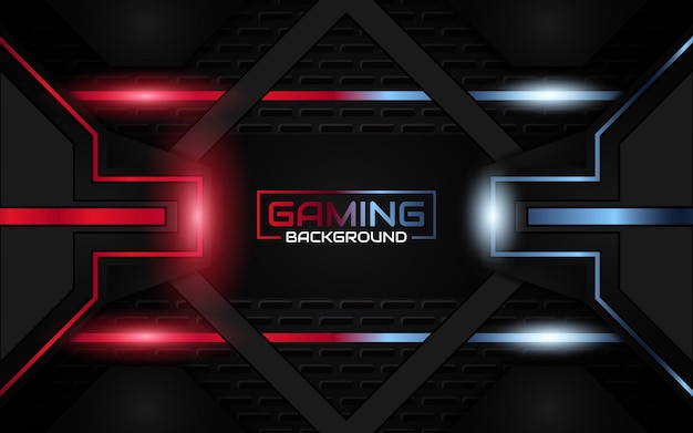 Vector abstract futuristic light red and blue gaming background