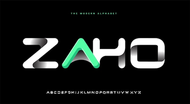 Abstract futuristic modern technology modern alphabet fonts design