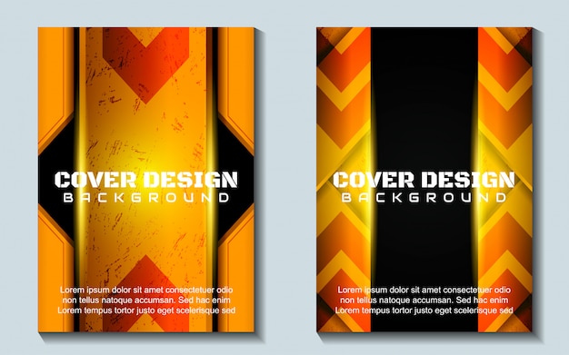 Vector abstract futuristic orange and black cover