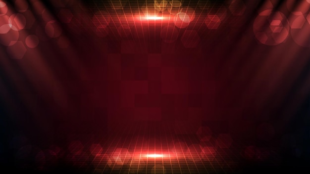 Abstract futuristic red background with beautiful spotlight ray