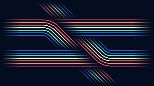 Vector abstract futuristic retro lines background