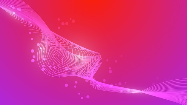 Abstract futuristic smooth curve line on pink gradient color background for modern graphic design