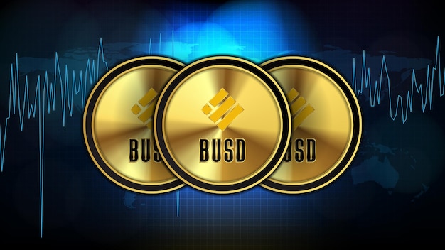 Binance USD（BUSD）の抽象的な未来技術の背景価格グラフチャートコインデジタル暗号通貨