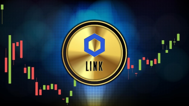 Chainlink(LINK) 가격 그래프 차트 코인 디지털 암호화폐의 추상 미래 기술 배경