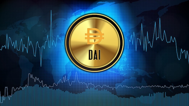 Premium Vector | Abstract futuristic technology background of dai (dai)  price graph chart coin digital cryptocurrency