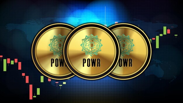 Abstract futuristic technology background of powerledger (powr) price graph chart coin digital cryptocurrency