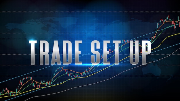 무역 설정 주식 시장 가격 차트의 추상 미래 기술 배경