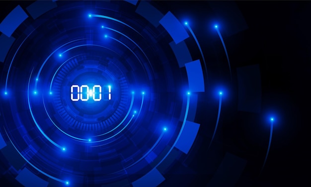 Abstract Futuristic Technology Background with Digital number timer concept and countdown background