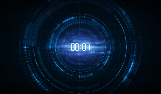 Abstract Futuristic Technology Background with Digital number timer concept and countdown.