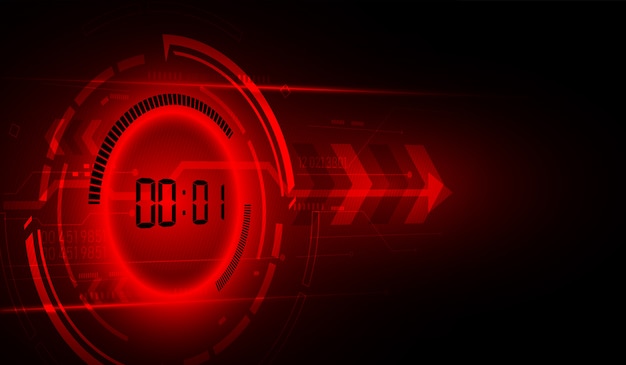 Abstract Futuristic Technology Background with Digital number timer