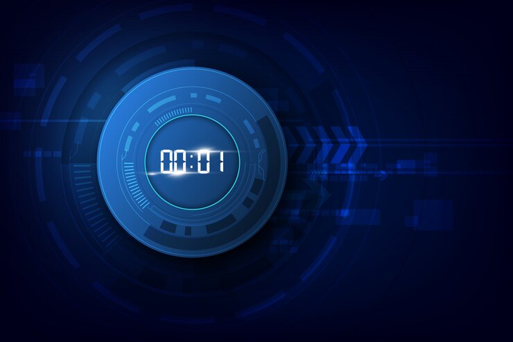 Vector abstract futuristic technology background with digital number timer