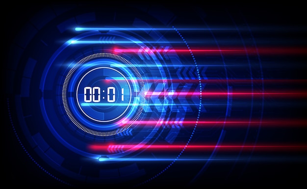 Abstract Futuristic Technology Background with Digital number timer