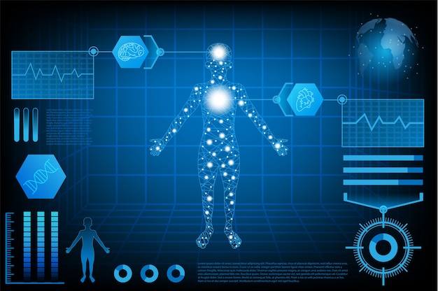 ベクトル 抽象的な未来技術科学概念人間