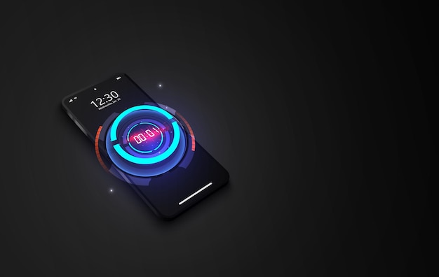 Abstract futuristic technology with digital number timer concept and countdown